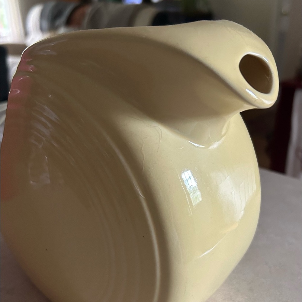 Fiesta Cream Ceramic Pitcher - Picture 2 of 4